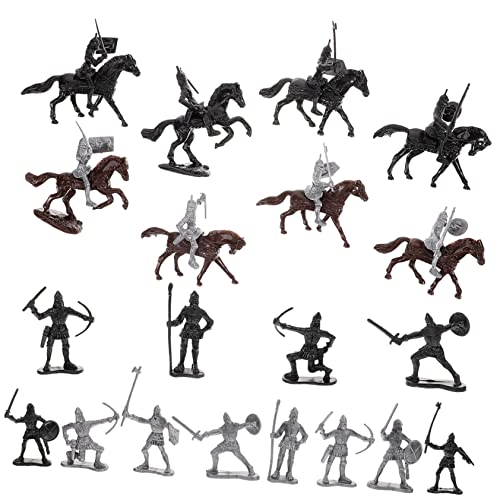 SKISUNO 1Satz Soldaten und Ritter Teiliges Modell für Sandtisch Szenen Detailreiche Figuren aus Dem Mittelalter für Rollenspiele und Bastelprojekte Pferde von SKISUNO