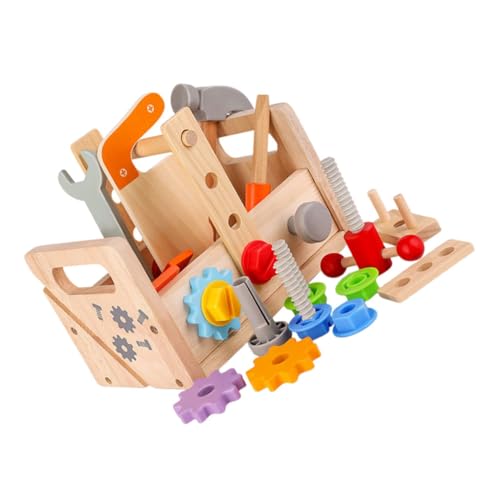 SKISUNO 1Satz Werkzeugset Holzspielzeug Handgehaltener Werkzeugkasten mit Hammer Schraubendreher Nägeln und Pädagogisches für Kleinkinder Kreativität SKISUNO 1Satz Werkzeugset Holzspielzeug Handgehaltener Werkzeugkasten mit Hammer Schraubendreher Nägeln und Pädagogisches für Kleinkinder Kreativität von SKISUNO