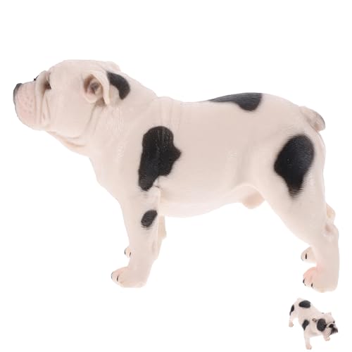 SKISUNO 1Stück Statische Bulldogge Figur aus PVC Simulationsmodell für Hundeliebhaber zur Dekoration von Wohnung Büro und Auto Detaillierte Verarbeitung Steht Stabil und Bringt von SKISUNO
