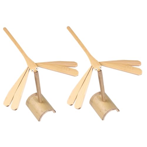 SKISUNO 2 STÜCK Teiliges Bambus libellen Balance Pädagogisches Montessori Balance Modell für Ab Jahren Fördert Motorische Fähigkeiten und Geistige Entwicklung von SKISUNO