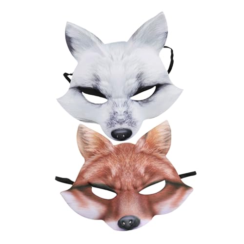 SKISUNO 2 Stück Fuchs Halbgesichtsmaske aus EVA für Halloween und Maskenball Detaillierte Tiermaske in Braun und Weiß Bequeme Vielseitige Kostüm-maske für Karneval und Themenpartys SKISUNO 2 Stück Fuchs Halbgesichtsmaske aus EVA für Halloween und Maskenball Detaillierte Tiermaske in Braun und Weiß Bequeme Vielseitige Kostüm-maske für Karneval und Themenpartys von SKISUNO