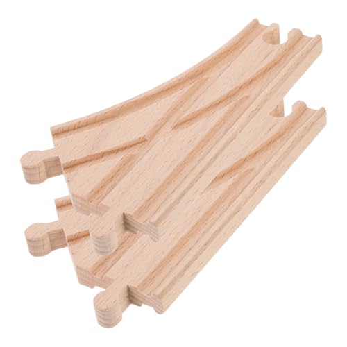 SKISUNO Vielseitiges Zubehör Für Eisenbahnschienen Aus Holz 2 Schienen Erweitern Sie Ihr Eisenbahnset Sicher Für Kinder von SKISUNO