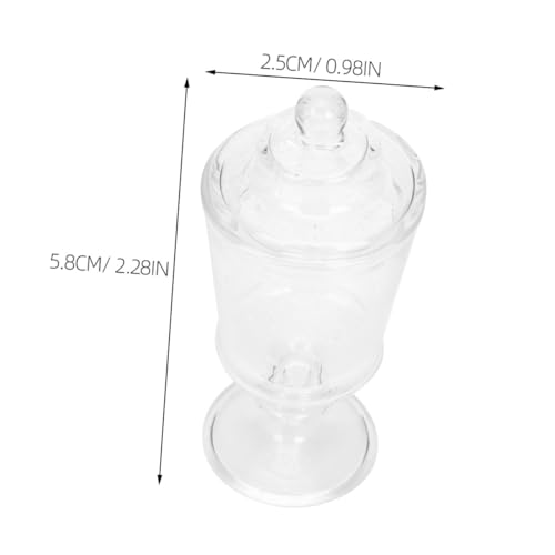 SKISUNO 2 Stück Miniatur Glas Bonbonglas mit Abnehmbarem Deckel Kleine Candy Dose für Puppenhaus Dekor Realistische Mini Candy Jar Sammlung für Sammler von SKISUNO