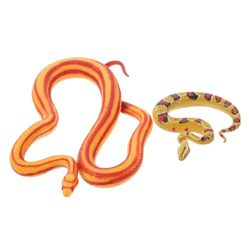 SKISUNO 2 Stück Teiliges Realistisches Corn Snake Modell Detailgetreue Kleine Schlangenfiguren als Dekoration und Pädagogisches Reptilien für Garten Balkon Lernen über Tiere von SKISUNO
