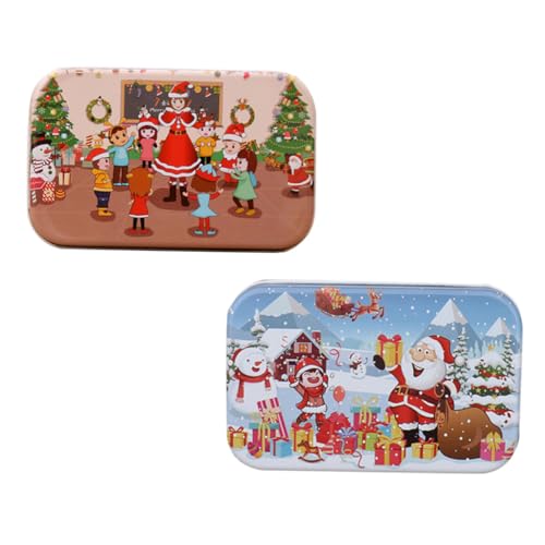 SKISUNO 2 Stück Teiliges Weihnachts Holzpuzzle DIY Cartoon Holzspielzeug für Handliches Lernspielzeug Auge Hand Koordination Geeignet Ab Jahren Schnee und Klassenzimmer von SKISUNO