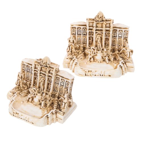 SKISUNO 2 Stück Trevi-brunnen-Kirche, Italienische Souvenirs, Antike Römische Architektur, Modell, Harz, Mini-skulptur Für Aquarium Und Schreibtisch von SKISUNO