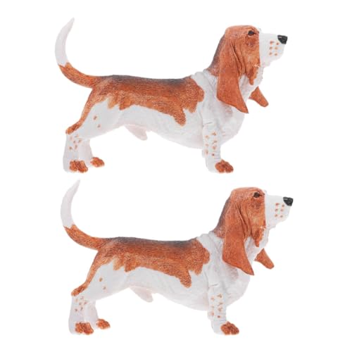 SKISUNO 2 Stücke Simulation Hund Modell Künstliche Kleine Hund Figur Realistische Hund Modell Gefälschte Hund Statue Tier Figur Gefälschte Hund Statue von SKISUNO