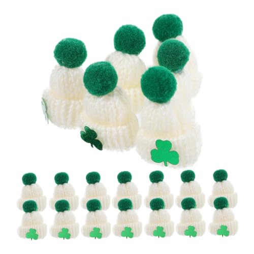 SKISUNO 20 Stück Teiliges Mini Strickmützen aus Weicher Wolle DIY Bastelzubehör für Puppen Saint Patrick Day Dekoration mit Grünen Kleeblättern für Handarbeit und Geschenkverzierung SKISUNO 20 Stück Teiliges Mini Strickmützen aus Weicher Wolle DIY Bastelzubehör für Puppen Saint Patrick Day Dekoration mit Grünen Kleeblättern für Handarbeit und Geschenkverzierung von SKISUNO