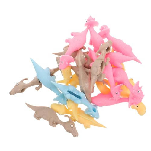 SKISUNO 20Stücke Teiliges Dinosaurier Fliegende Dinosaurier Schleuderspielzeuge für Partys Elastische Finger Goodie Bag Stuffers Zufällige Farben und Designs Sicher von SKISUNO