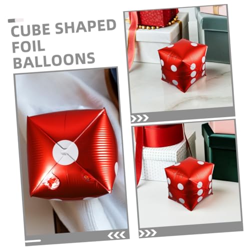 SKISUNO 20Stücke Würfelballons aus Aluminiumfolie für Partydekoration Sechseckiges Design Wiederverwendbar Leicht und Glänzend für Geburtstagsfeste und Themenpartys von SKISUNO