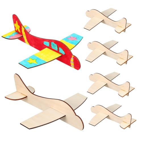 SKISUNO 20st Leere Holzflugzeuge Massenspielzeug Kidcraft-spielset Leeres Flugzeug Puzzle- -modellflugzeug Denksportaufgaben Spielzeugflugzeug Flugzeuge Holz Material Hubschrauber 3D von SKISUNO