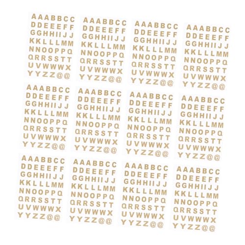 SKISUNO 25 Blatt Transparente Selbstklebende Buchstabenaufkleber mit Goldprägung Alphabet Sticker für Scrapbook Notizbuch und Bastelarbeiten Schadstofffrei und Leicht Abziehbar von SKISUNO