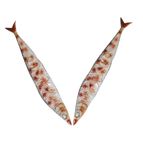 SKISUNO 2Stücke Gefälschte Saury Fisch Modell für Grill und Realistische Lebensmittelattrappe für Spielküche Foto Requisiten und Dekoration von SKISUNO