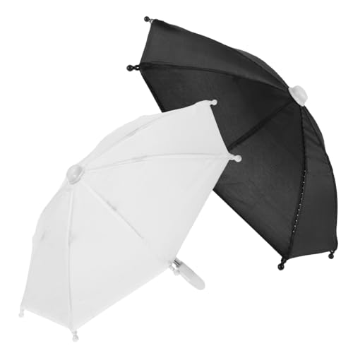 SKISUNO 2Stücke Mini Puppenschirm Stilvolles Regenschirm Zubehör für Puppenhaus Dekoration Perfektes Mini Ornament von SKISUNO