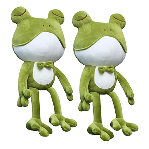 SKISUNO 2Stücke Neuheit Plüsch Frosch Kissen Weiche Cartoon Frosch Puppen Kuscheltier Schlafkissen für Dekoration für Kinderzimmer von SKISUNO