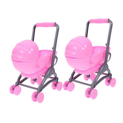SKISUNO 2Stücke Puppenwagen für Kinderwagen für Puppen Kompaktes Leichtes Design für Rollenspiele und Puppenhaus Zubehör Perfektes für Jährige von SKISUNO