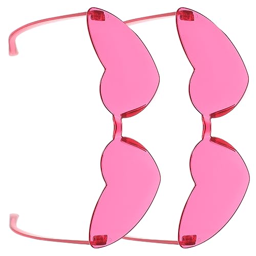 SKISUNO 2Stücke Randlose Herzförmige Sonnenbrille Leichte Party Brille für Outdoor Events und Robuste Randlose Gläser für Karneval und Mottopartys SKISUNO 2Stücke Randlose Herzförmige Sonnenbrille Leichte Party Brille für Outdoor Events und Robuste Randlose Gläser für Karneval und Mottopartys von SKISUNO