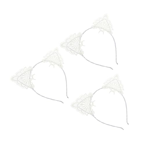 SKISUNO 3 Stück Lace Katzenohren Haarreif Haardekoration für für Partys Kostüme und Alltag Leicht und Geschenkidee für Mädchen von SKISUNO