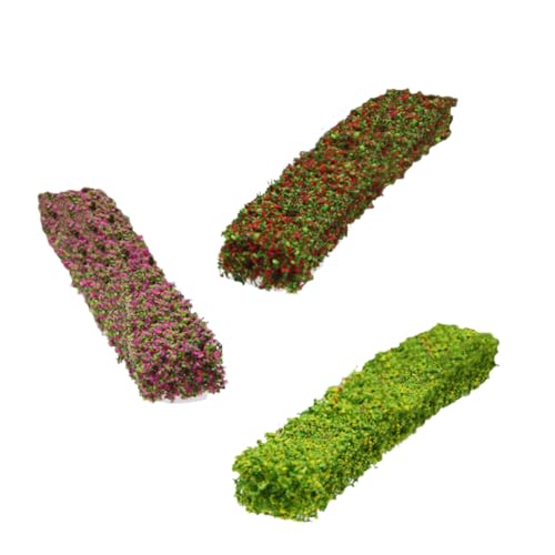 SKISUNO 3 Stück Mini Strauch Grünpflanzen Vegetation Dekor DIY Miniatur Strauch Cluster Miniatur Buschstreifen Simulation Strauch Cluster Sandtisch Kunststoff von SKISUNO