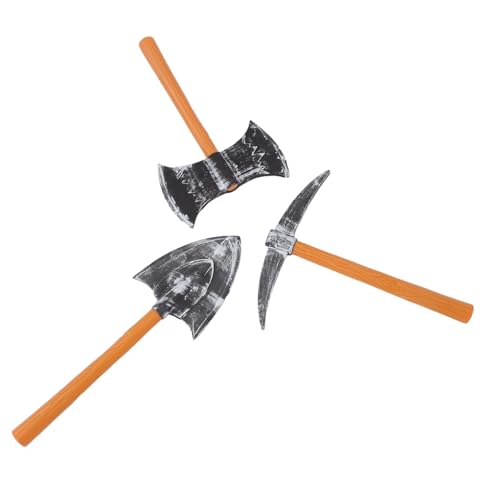SKISUNO 3 Stück Teiliges Dwarf Cosplay mit Fake Pickaxe Doppelaxt und Schaufel Leichtes Realistisches Bühnenrequisit für Halloween Geburtstagsfeiern und Party Accessoire SKISUNO 3 Stück Teiliges Dwarf Cosplay mit Fake Pickaxe Doppelaxt und Schaufel Leichtes Realistisches Bühnenrequisit für Halloween Geburtstagsfeiern und Party Accessoire von SKISUNO