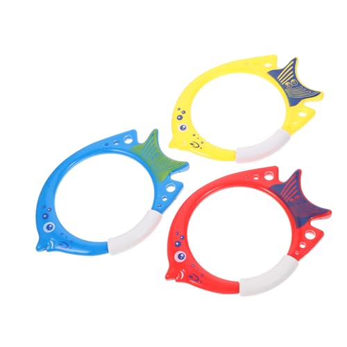 SKISUNO 3 Stück Teiliges Fischförmiges Tauchringe für Buntes Schwimmbad Tauchspielzeug Sicheres Pool Diving Toys Fördert Kinderspaß und Training im Wasser von SKISUNO