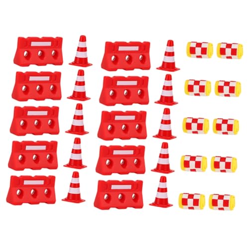 SKISUNO 30st Straßenschild Barrikade Spielzeug Gastgeschenke Zum Thema Bauen Verkehrszeichen Spielzeug Verkehrskegel-spielset Simulation Von Verkehrszeichen Plastik Kind Ampel Miniatur von SKISUNO