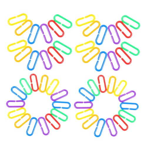SKISUNO Geometrisches Kettenspielzeug Mit Regenbogen C-Clips Aus Kunststoff Austauschbare Ringe Für Vogel Käfig Spielzeug DIY Lernen Spielzeug Für Haustiere von SKISUNO
