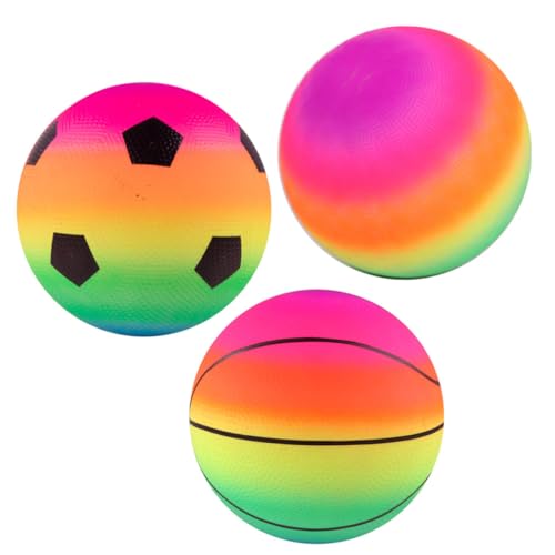 SKISUNO 3Stücke Regenbogen Spielplatz Bälle für Hüpfen Bälle für Drinnen und Draußen für Schule Kindergarten und Familienaktivitäten SKISUNO 3Stücke Regenbogen Spielplatz Bälle für Hüpfen Bälle für Drinnen und Draußen für Schule Kindergarten und Familienaktivitäten von SKISUNO