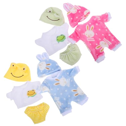 SKISUNO 4 Sätze Puppenkleidung Reborn Doll Strampler Weiche Realistische Hasen Frosch Motive Strapazierfähige Kindgerechte Outfits für American Doll Puppen SKISUNO 4 Sätze Puppenkleidung Reborn Doll Strampler Weiche Realistische Hasen Frosch Motive Strapazierfähige Kindgerechte Outfits für American Doll Puppen von SKISUNO