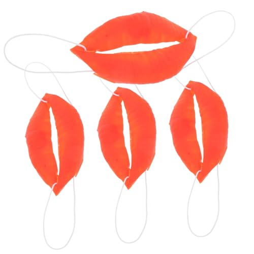 SKISUNO Lustige Große Mund Wurst Lip Requisiten Für Halloween 4 Stück Red Lash Cosplay Party Supplies von SKISUNO