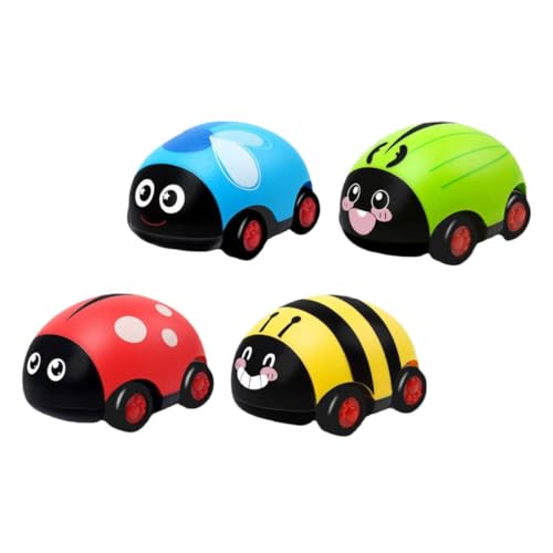 SKISUNO 4 Stück Marienkäfer Rückziehauto Kinderspielzeug Kinderspielzeug Autos Spielzeug Autospielzeug Mini Spielzeug Cartoon Marienkäfer Förmiges Spielzeug Tierspielzeug von SKISUNO
