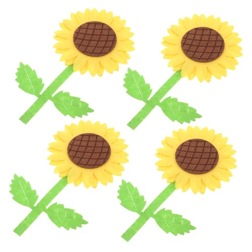 SKISUNO Künstliche Sonnenblumen-wandaufkleber – 4er-Pack Vlies Für Kinderzimmer Frühlings-mini-Aufkleber Fürs Kinderzimmer von SKISUNO