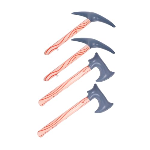 SKISUNO 4 Stück Teiliges Aufblasbares Realistische Holz-axt Robustes Material Langlebig für Halloween Kostüm Party Cosplay Schulveranstaltungen von SKISUNO