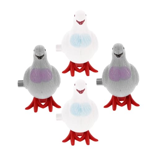SKISUNO 4 Stück Teiliges Aufziehspielzeug Taube aus Lustiges Cartoon Design Pädagogisches Kinderspielzeug Tast und Farberkennung Sichere Desktop Dekoration Zufällige Zufällige Farbe von SKISUNO