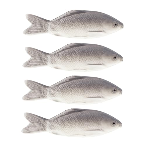 SKISUNO 4 Stück Teiliges PU Fischmodell Realistische Spielzeugfische Simulation Dekoration für Schreibtisch Meerestiere Figuren Pädagogisch Sicher Umweltfreundlich von SKISUNO