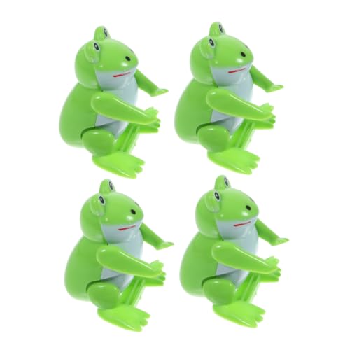 SKISUNO 4 Stück Teiliges Wind up Froschspielzeug Springende Kunststofffrösche mit Drehmechanismus Kreative Kinderparty deko als Geburtstags Halloween von SKISUNO