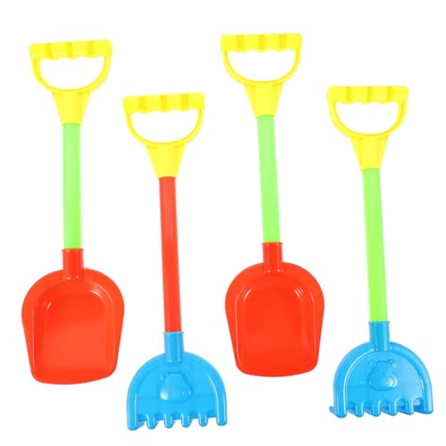 SKISUNO 4 Stücke Kinder Strandschaufeln Und Rechen Hochleistungsspielzeug Mit Griff Zum Graben Von Sand SKISUNO 4 Stücke Kinder Strandschaufeln Und Rechen Hochleistungsspielzeug Mit Griff Zum Graben Von Sand von SKISUNO
