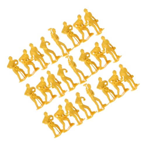 SKISUNO 45 Stück Simulationstechnikpuppe Modellbausatz Für Ingenieurarbeiter Ingenieur-männer-Modell Stehende Kleine Leute Mit Werkzeug Zahlen Modell Mini-Leute Yellow Plastik von SKISUNO