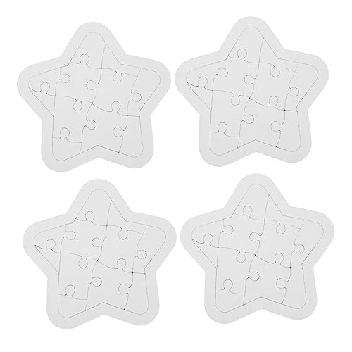 SKISUNO 4Sätze Leeres Färbung Puzzle Papierbrett für Teiliges DIY Puzzle zum Zeichnen Kreatives Malereimaterial für Graffiti und Hand Augen Koordination von SKISUNO