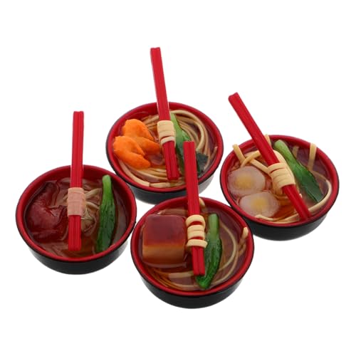 SKISUNO 4pcs Miniatur -nudelmodelle Realistische Gefälschte Nudelmodell Künstliche Lebensmitteldekoration Mini Lebensmittelmodell Simulation Food Miniaturen Lebensmittelspielzeug von SKISUNO