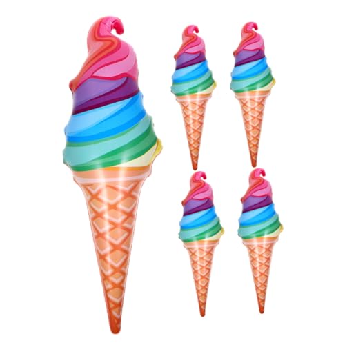 SKISUNO 5 Stück Teiliges Aufblasbares Eiscreme Langlebigem PVC Große Partydekoration für Geburtstage und Hochzeiten Realistische Eistüten Luftballons Vielseitig Einsetzbar Einfach zu von SKISUNO