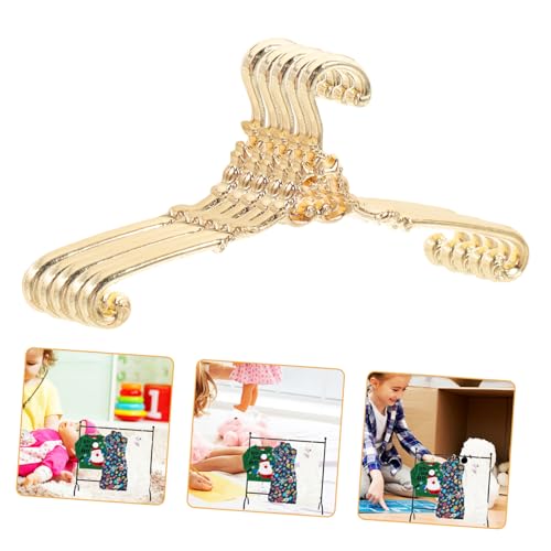 SKISUNO 5 Stück Teiliges Puppen Kleiderbügel aus Robuste und Elegante Aufbewahrung für Puppenbekleidung für Puppenhaus Zubehör und Ordnung der Puppengarderobe von SKISUNO