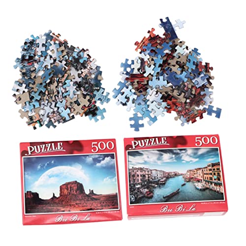 SKISUNO Lernspielzeug Für Kinder 500 Stück 2 Sätze Puzzles Aus Papierpaletten Kidcraft-spielset Ölgemälde-Puzzle Puzzles Für Erwachsene Puzzle Für Erwachsene Geschenk Kind Erwachsener von SKISUNO