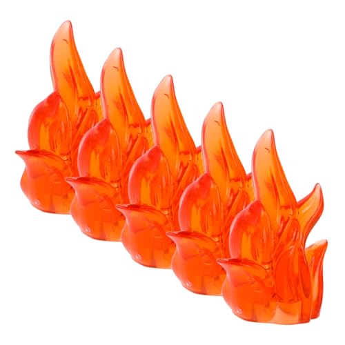 SKISUNO 5Stücke Flammenmarker für Feuereffekte für Actionfiguren und BAU Sets für Kreative Spiele und Halloween Dekorationen von SKISUNO