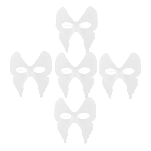 SKISUNO 5pcs Weiße DIY -papiermaske Für Masquerade Party Halbgesicht Karnevalsmaske Für Mardi Gras Cosplay Und Kostüm Halloween Und Themenveranstaltungen von SKISUNO