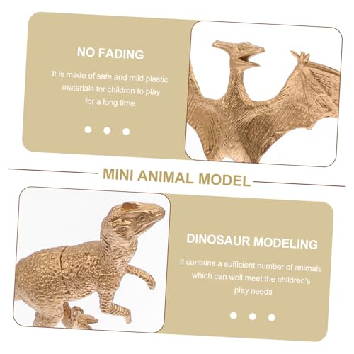 SKISUNO 6 Stück Teiliges Dinosaurier Modellset Realistische Hohle Goldfarbene Figuren Pädagogisches für Langlebig Leicht und Tragbar Geeignet für Zuhause Schule und Outdoor Spiel von SKISUNO