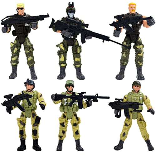 SKISUNO 6 Stück Teiliges Interaktive Special Forces Spielzeuge für Jungen und Abnehmbare Figuren für Rollenspiele Fördert Verständnis für Spezialkräfte Sicheres Kunststoffmaterial von SKISUNO