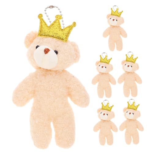 SKISUNO 6 Stück Teiliges Mini Plüschbär Weiche Kleine Kuscheltier anhänger als DIY Schlüsselanhänger und Taschenanhänger Leicht Tragbar und Vielseitig für Auto Hausdekoration von SKISUNO