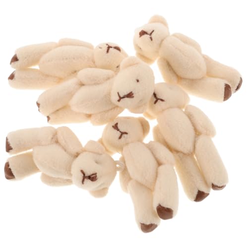 SKISUNO 6 Stück Teiliges Mini Plüschbären mit Flexiblen Gelenken Weiches Kuscheltier für Kreative Spielfiguren Tragbar als Schlüsselanhänger oder Taschenanhänger Beige SKISUNO 6 Stück Teiliges Mini Plüschbären mit Flexiblen Gelenken Weiches Kuscheltier für Kreative Spielfiguren Tragbar als Schlüsselanhänger oder Taschenanhänger Beige von SKISUNO