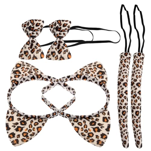 SKISUNO 6Stücke Katzenohren Stirnband Teiliges Kostüm Accessoire für Karneval Halloween und Themenpartys Leopard Design Hautfreundlich und Langlebig für Erwachsene SKISUNO 6Stücke Katzenohren Stirnband Teiliges Kostüm Accessoire für Karneval Halloween und Themenpartys Leopard Design Hautfreundlich und Langlebig für Erwachsene von SKISUNO